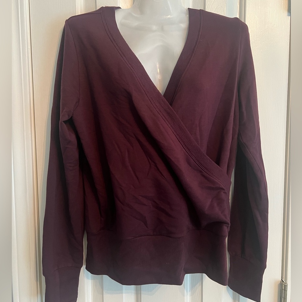 Athleta Burgundy Wrap Sweater